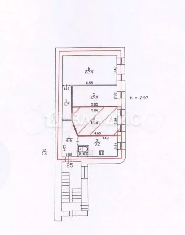 3-к. квартира, 72,9 м, 2/5 эт. - Фото 0