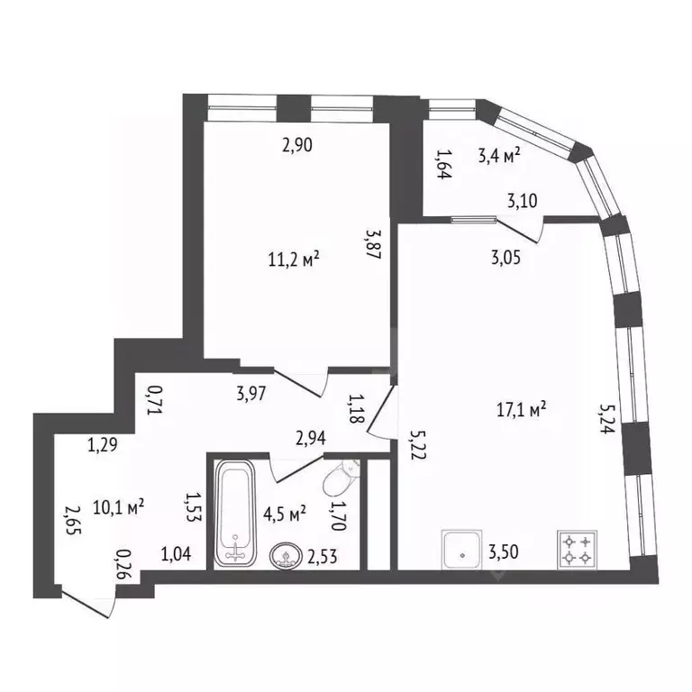 1-к кв. Башкортостан, Уфа Коммунистическая ул., 11/1 (42.9 м) - Фото 2