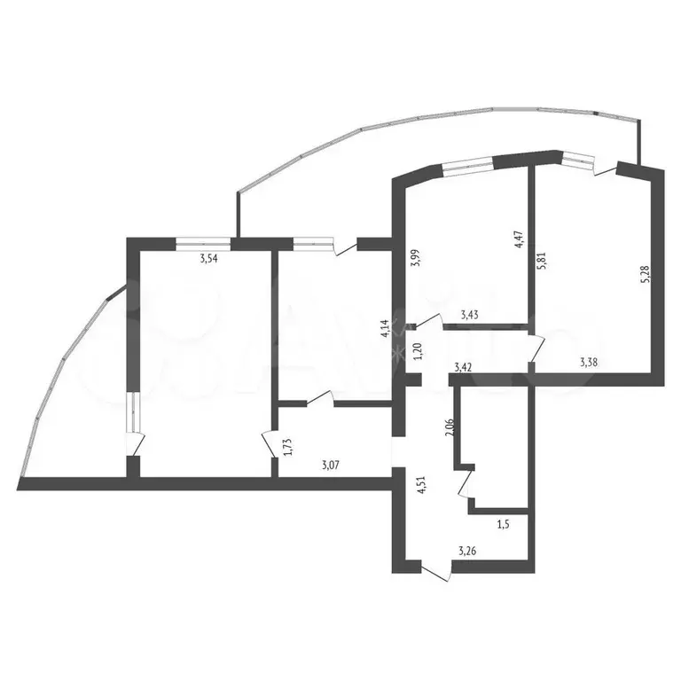 3-к. квартира, 91 м, 14/18 эт. - Фото 0