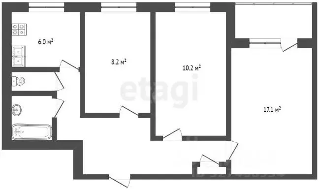 Комната Москва Дубнинская ул., 6К2 (8.2 м) - Фото 1
