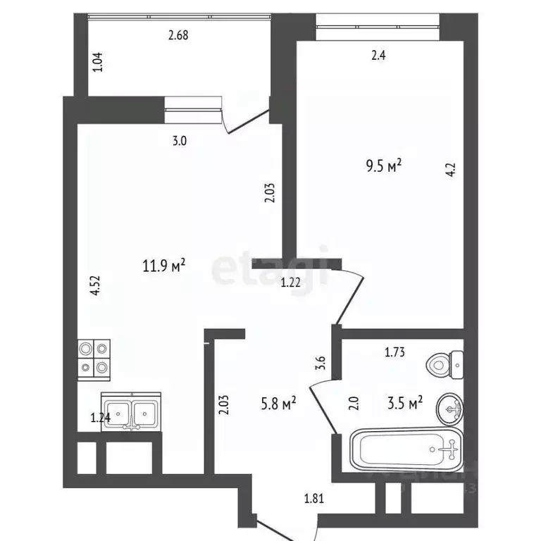 1-к кв. Московская область, Котельники Новые Котельники мкр, 17 (30.7 ... - Фото 1
