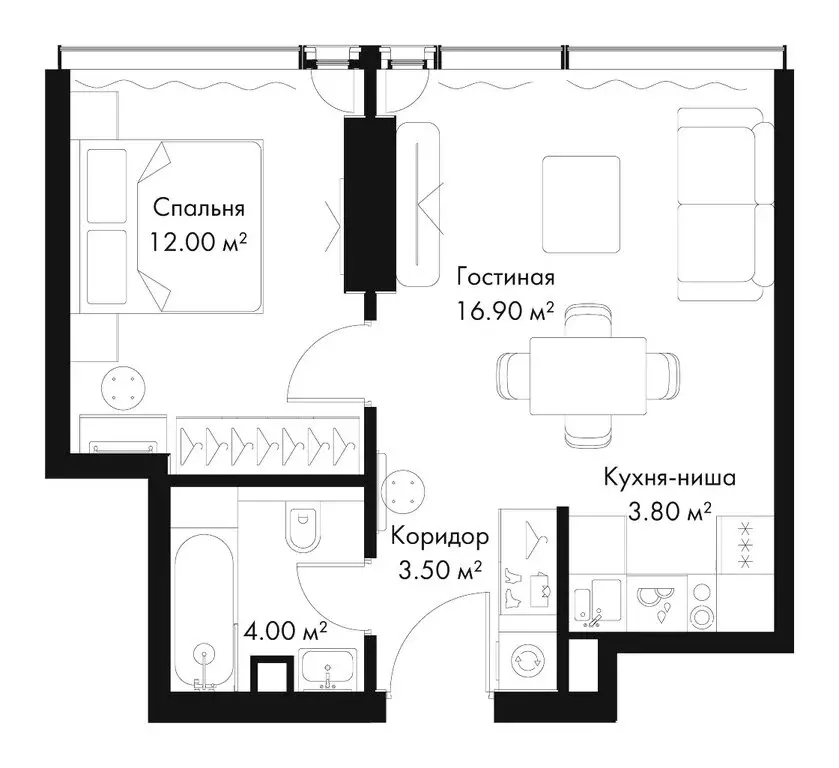 1-комнатная квартира: Москва, 3-я улица Ямского Поля (40.2 м) - Фото 1
