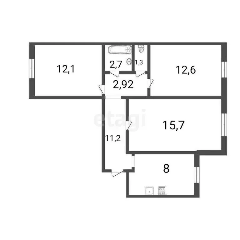 3-комнатная квартира: Стерлитамак, улица Артёма, 137 (66.6 м) - Фото 0