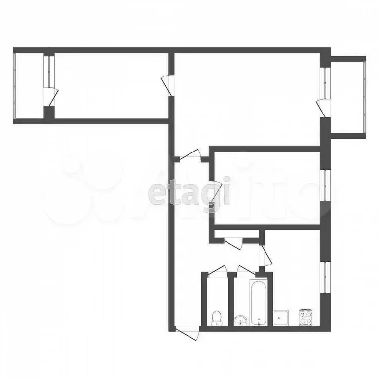 3-к. квартира, 58 м, 9/9 эт. - Фото 0