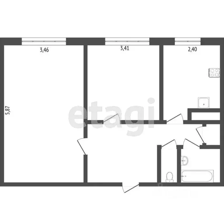 2-к кв. Санкт-Петербург Рыбацкий просп., 25к1 (53.2 м) - Фото 1