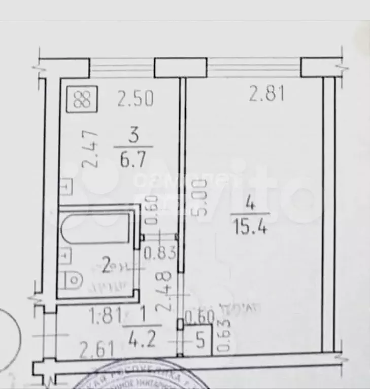 1-к. квартира, 29 м, 1/5 эт. - Фото 0