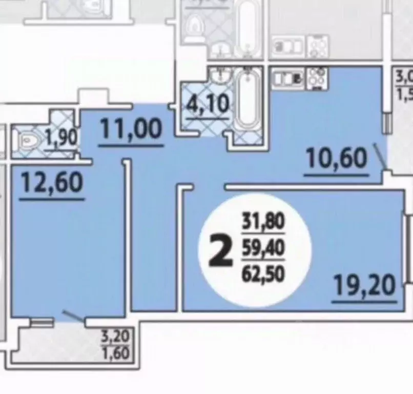 2-к кв. Краснодарский край, Краснодар ул. Имени 40-летия Победы, 186к2 ... - Фото 2