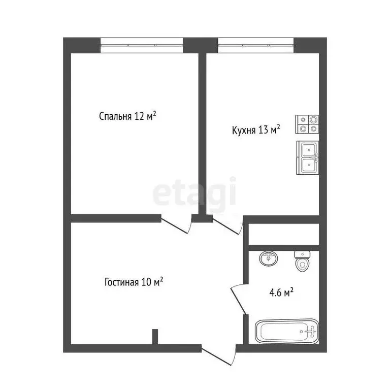 1-комнатная квартира: Нальчик, улица Шарданова, 52 (43.1 м) - Фото 0