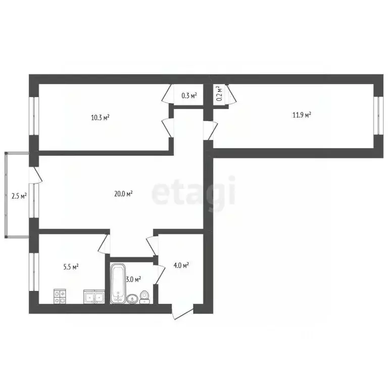 3-к кв. Московская область, Химки Кольцевая ул., 16 (55.0 м) - Фото 2