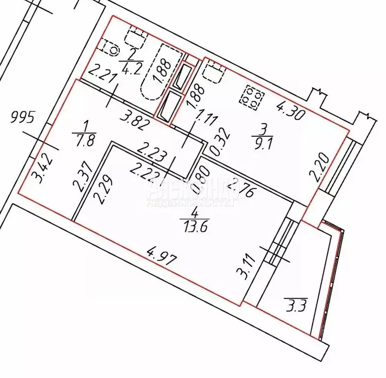 1-к кв. Санкт-Петербург просп. Героев, 18 (34.7 м) - Фото 1