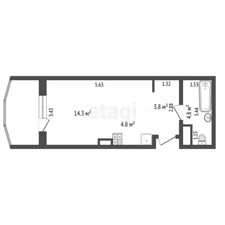 Студия Саха (Якутия), Якутск ул. Ойунского, 31/2 (27.7 м) - Фото 2