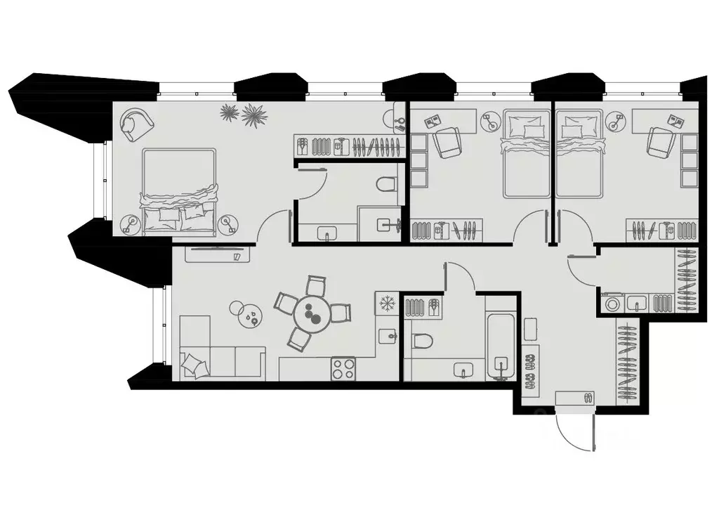 3-к кв. Пензенская область, Пенза Велларт Сити жилой комплекс (91.7 м) - Фото 2