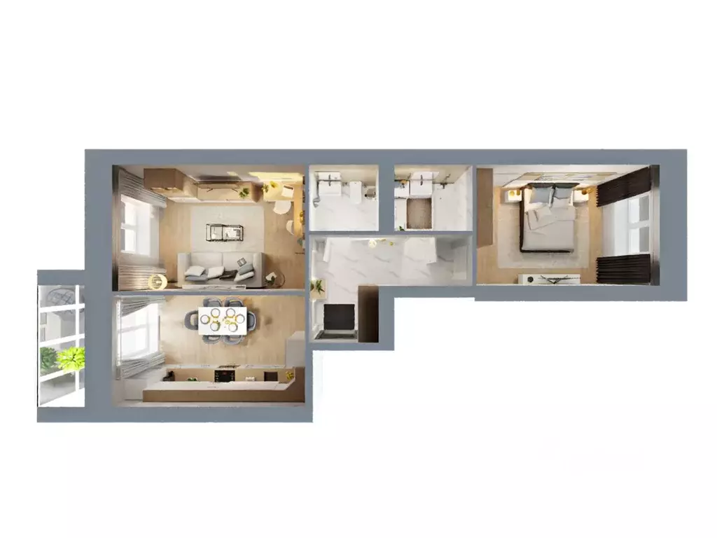 2-к кв. Костромская область, Кострома Красноармейская ул. (60.6 м) - Фото 2