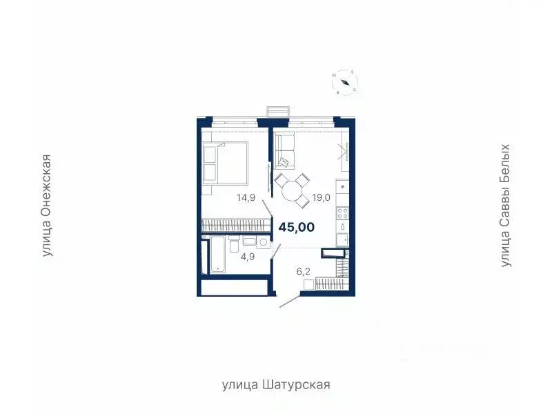 1-к кв. Свердловская область, Екатеринбург ул. Шатурская (45.0 м) - Фото 0