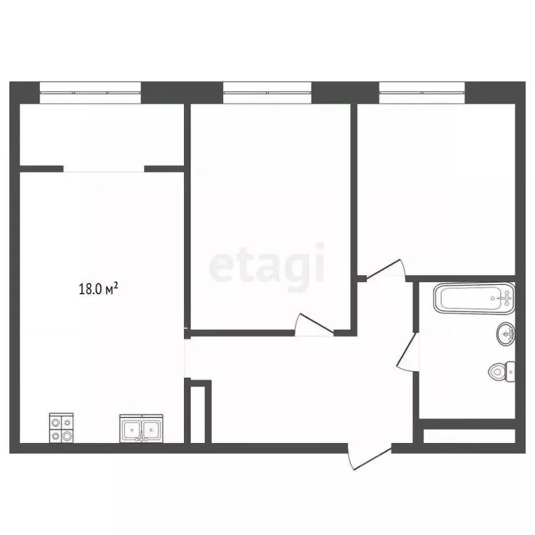 2-к кв. Тюменская область, Тюмень ул. Газовиков, 73к4 (56.6 м) - Фото 1