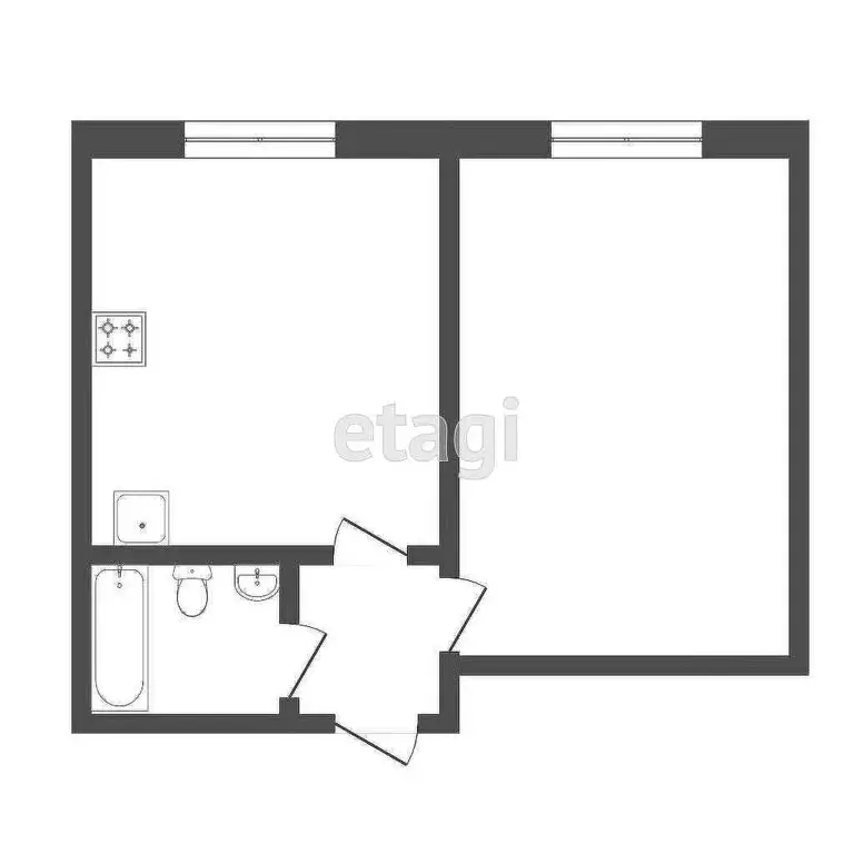 1-комнатная квартира: Тюмень, Магаданская улица, 13 (38.6 м) - Фото 0