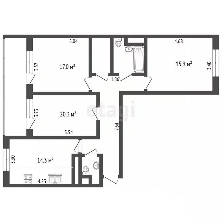 Студия Москва ул. Лобачевского, 118к1 (98.4 м) - Фото 1