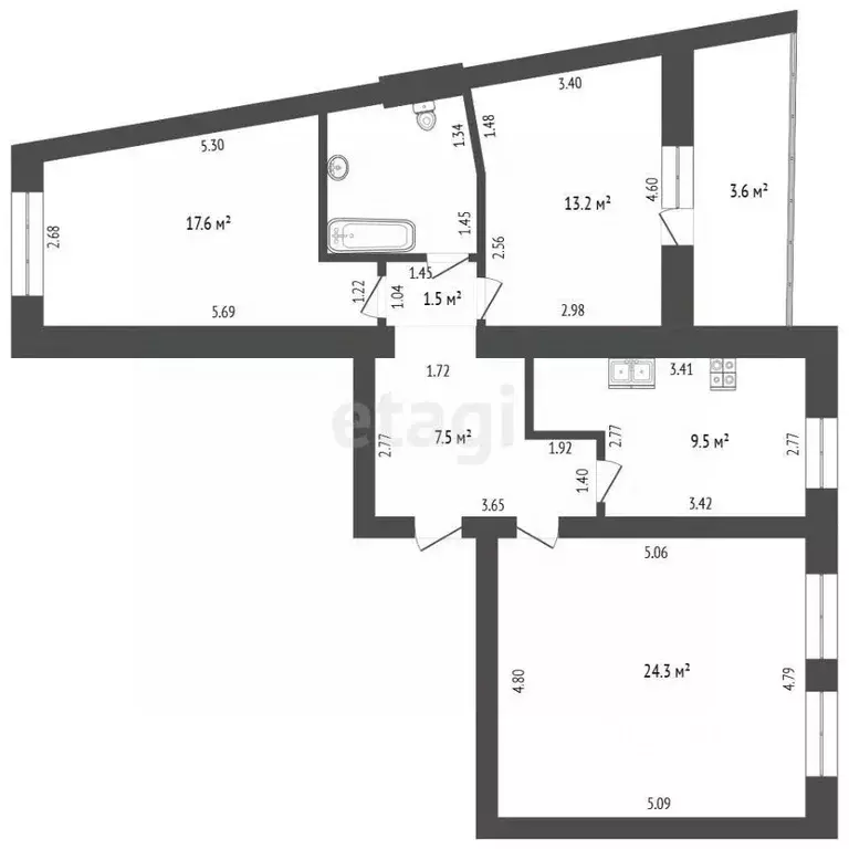3-к кв. Мордовия, Саранск Волгоградская ул., 81 (80.0 м) - Фото 2