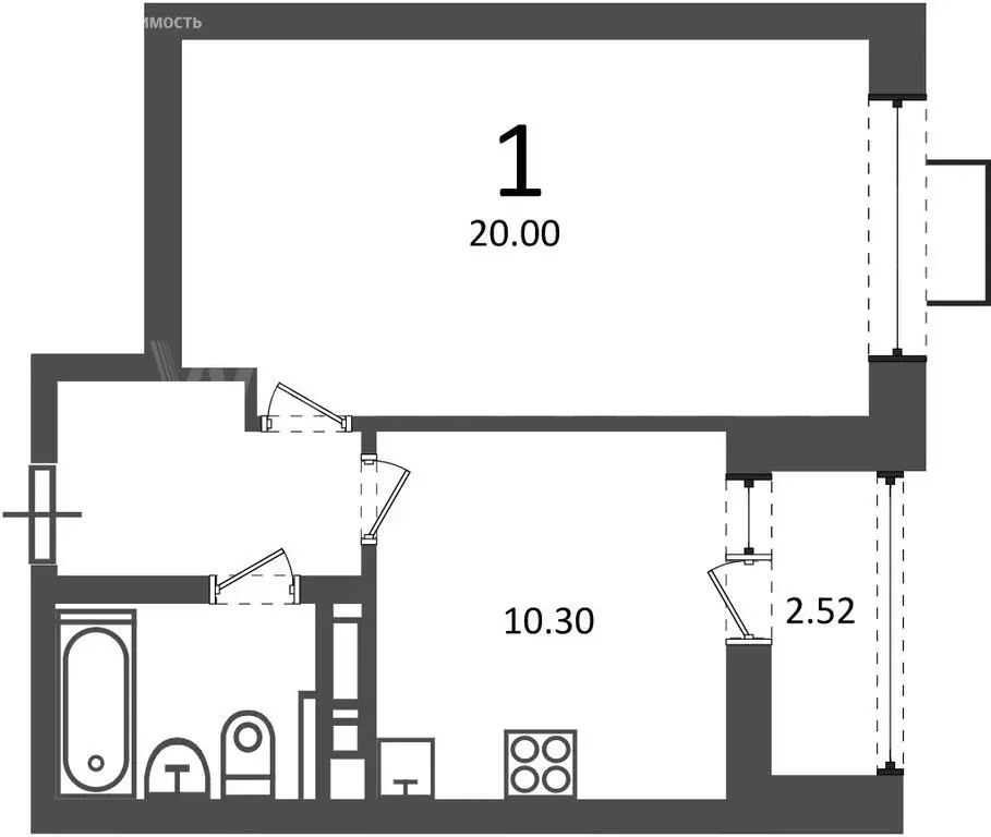 1-комнатная квартира: Москва, проезд Шокальского, 28Ак1 (39.5 м) - Фото 1