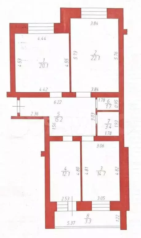 3-комнатная квартира: Казань, улица Аделя Кутуя, 44А (89.3 м) - Фото 1