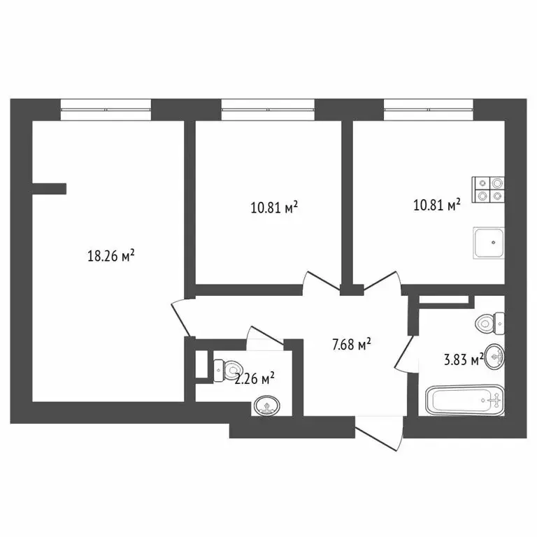 3-комнатная квартира: село Горьковка, Светлая улица, 10к2 (72.4 м) - Фото 0