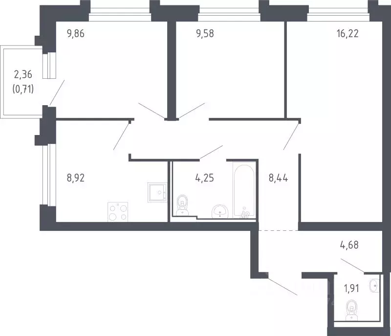 3-к кв. Сахалинская область, Корсаков Сердце Сахалина жилой комплекс ... - Фото 1