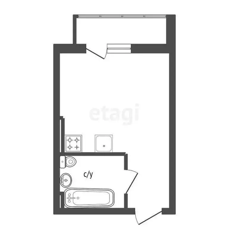 Квартира-студия: Уфа, улица Коммунаров, 5 (20.4 м) - Фото 0