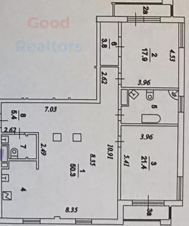 3-к кв. Москва ул. Хамовнический Вал, 36 (125.0 м) - Фото 2