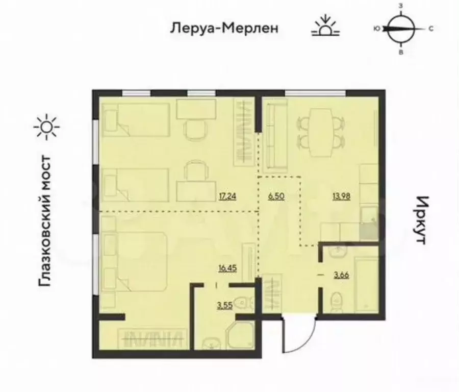 2-к кв. Иркутская область, Иркутск Затон кв-л, ул. Набережная Иркута, ... - Фото 2