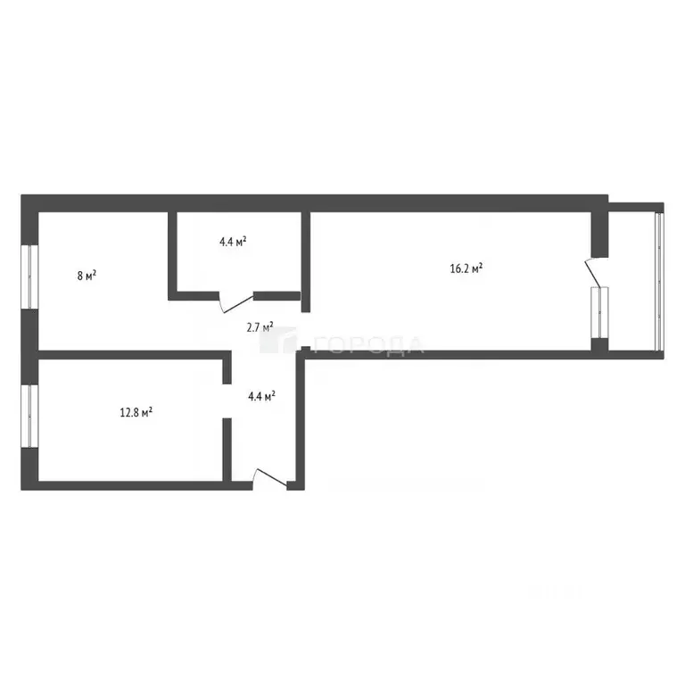 2-к кв. Кемеровская область, Новокузнецк Зыряновская ул., 70 (45.0 м) - Фото 2
