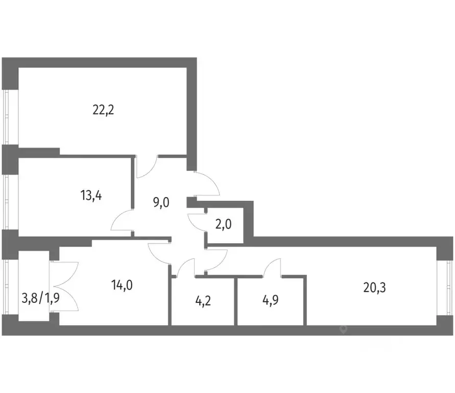 3-к кв. Санкт-Петербург ул. Академика Константинова, 1к1 (91.9 м) - Фото 0