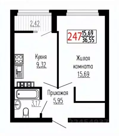1-к кв. Свердловская область, Екатеринбург ул. Лыжников, 3 (36.6 м) - Фото 0