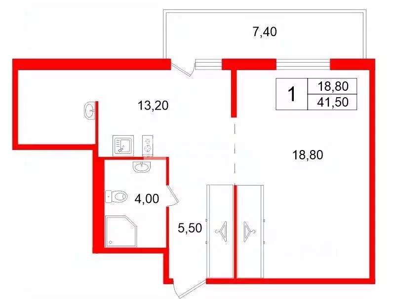 1-к кв. Санкт-Петербург Парашютная ул., 34 (41.5 м) - Фото 2