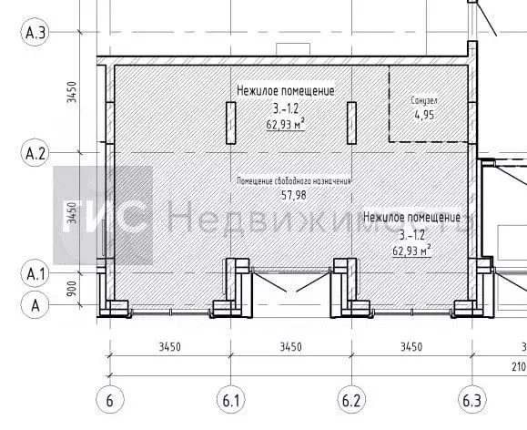 Продам помещение свободного назначения, 62.93 м - Фото 0