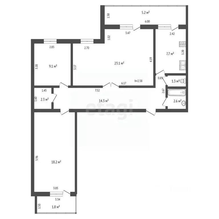 3-к кв. Забайкальский край, Чита ул. Бутина, 75 (78.3 м) - Фото 2