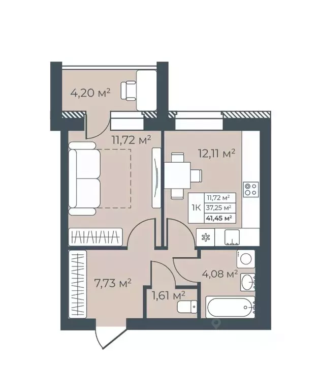 1-к кв. Воронежская область, Бобров  (41.45 м) - Фото 1