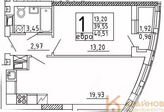 1-к кв. Воронежская область, с. Новая Усмань, Южный мкр  (40.51 м) - Фото 0