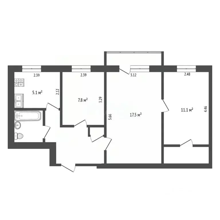 3-к кв. Москва Долгопрудная ул., 13К1 (56.6 м) - Фото 2