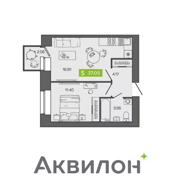 1-к кв. Архангельская область, Северодвинск ул. Ломоносова, 79к3 ... - Фото 1
