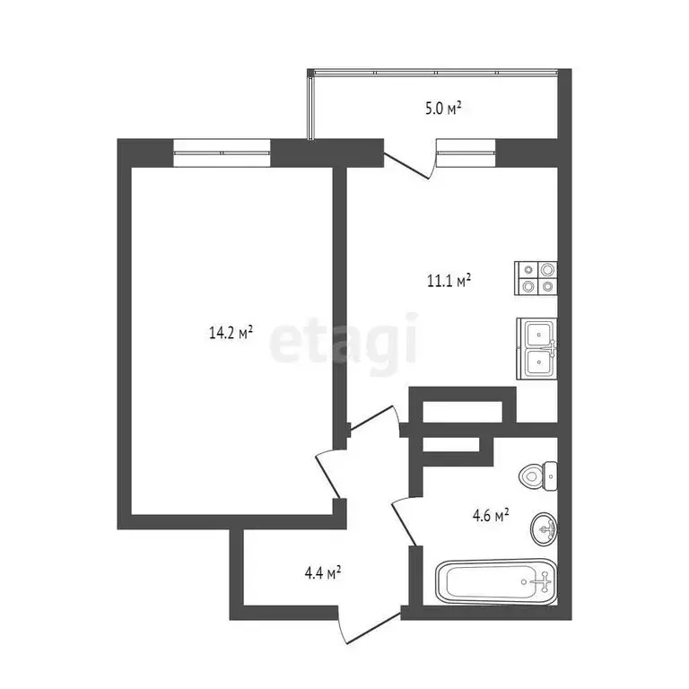 1-комнатная квартира: Пермь, улица Карпинского, 14 (35.1 м) - Фото 0