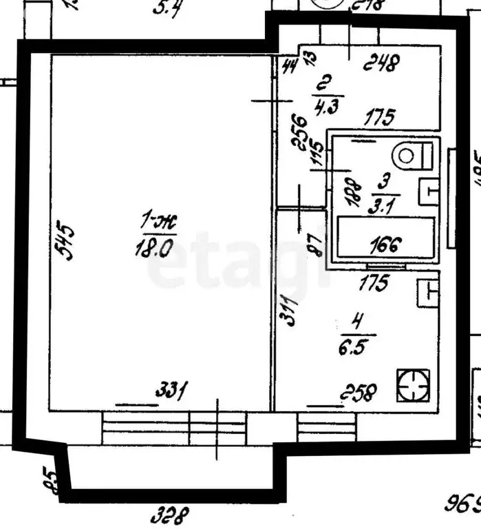 1-комнатная квартира: Калининград, Кутаисская улица, 4 (31.9 м) - Фото 1