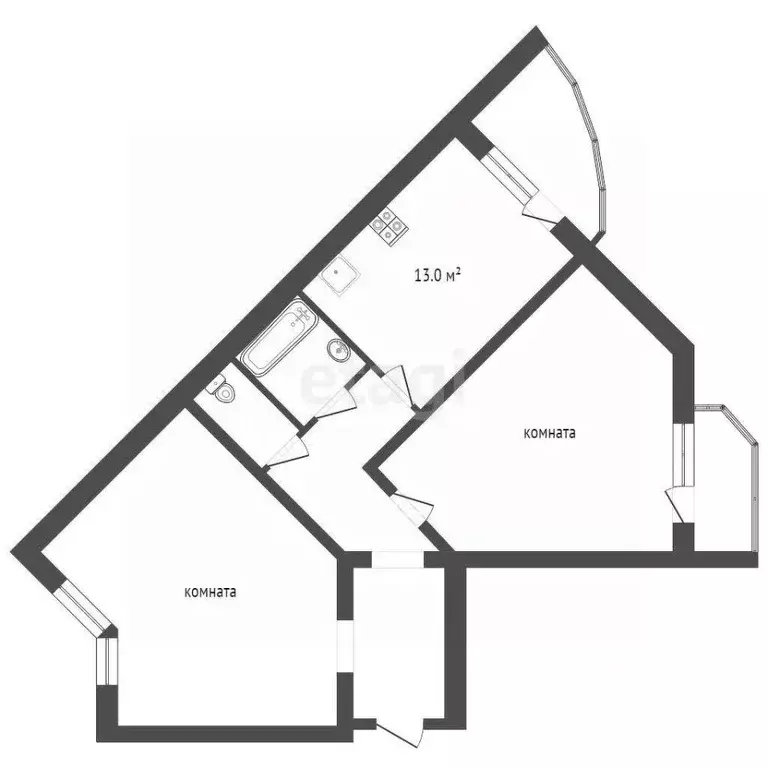 2-к кв. Тамбовская область, Тамбов ул. Чичерина, 7/1к1 (70.4 м) - Фото 1