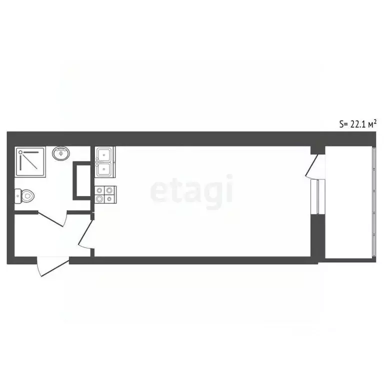 Студия Ленинградская область, Мурино Всеволожский район, ул. ... - Фото 2