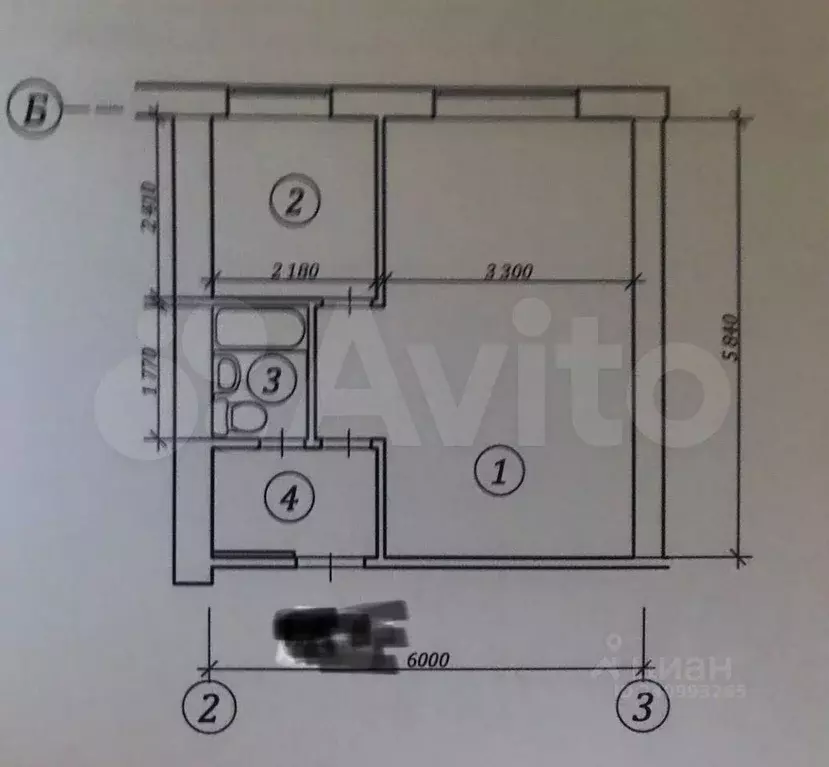 1-к. квартира, 40 м, 1/9 эт. - Фото 0