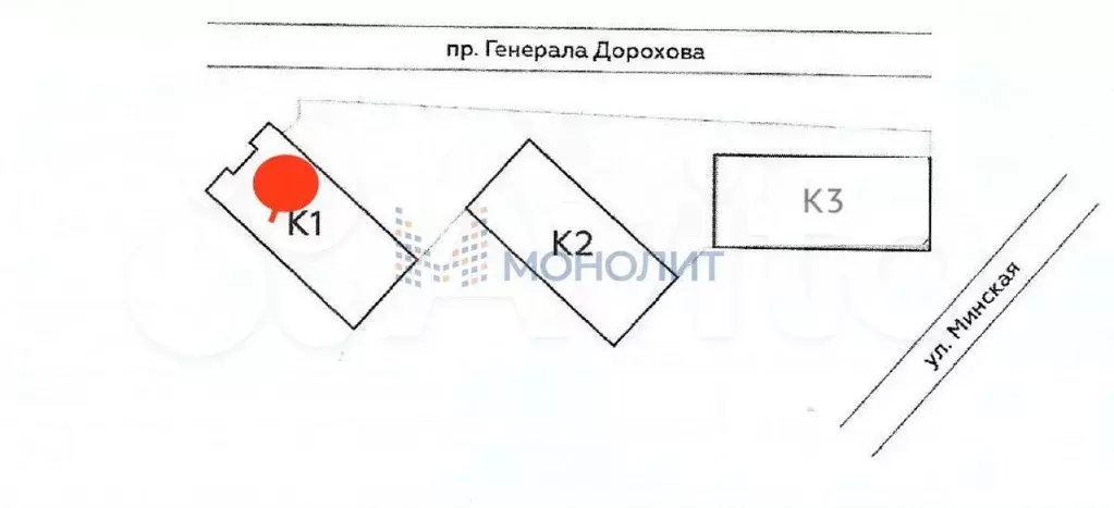 1-к. квартира, 55 м, 12/52 эт. - Фото 1