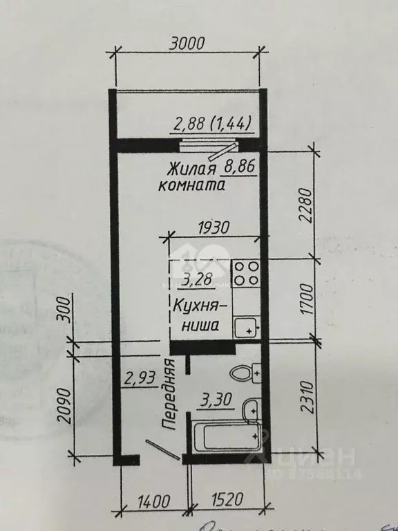 Студия Новосибирская область, Новосибирск ул. Забалуева, 90 (18.0 м) - Фото 2