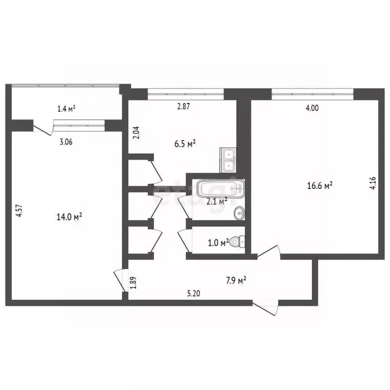 2-к кв. Мордовия, Саранск ул. Пушкина, 74 (49.5 м) - Фото 2