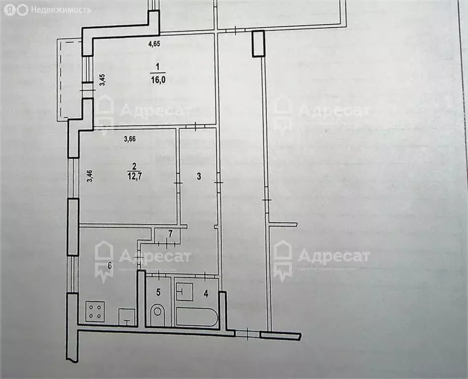 2-комнатная квартира: Волгоград, бульвар Энгельса, 33А (53 м) - Фото 1