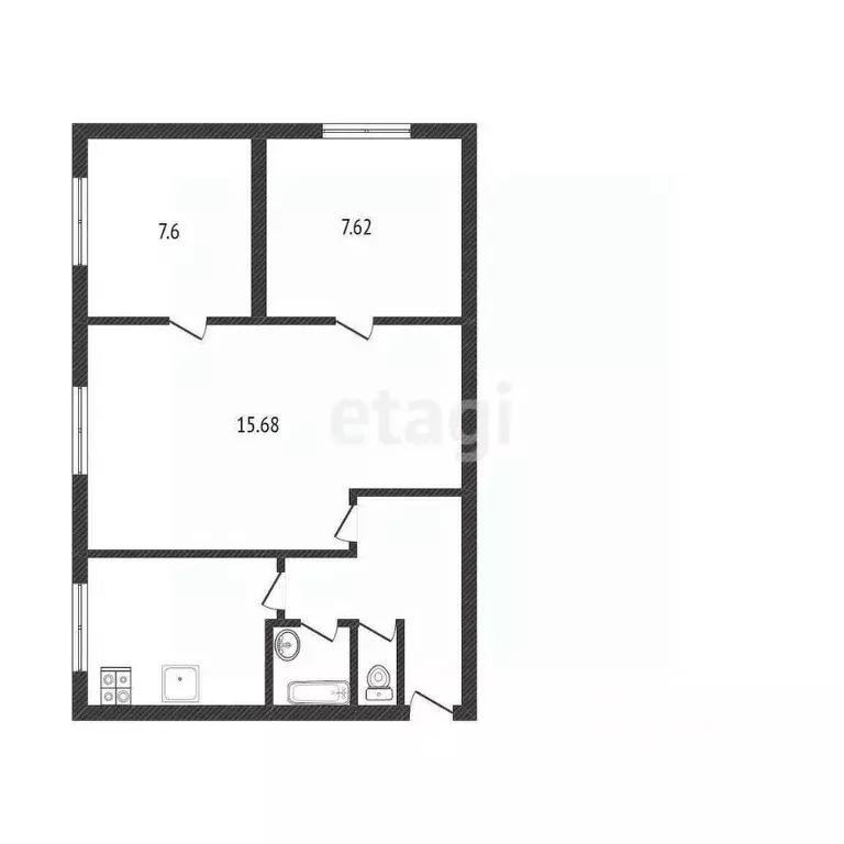 3-к кв. Белгородская область, Белгород ул. Щорса, 31 (46.7 м) - Фото 1