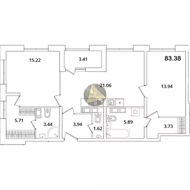 2-комнатная квартира: Санкт-Петербург, проспект Маршала Блюхера, 3к2 ... - Фото 1